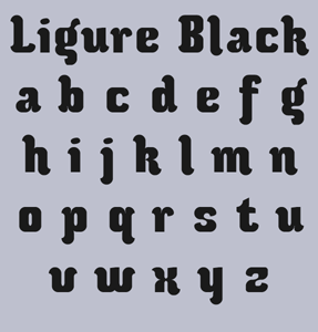 Ligure Black font sample