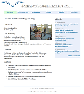 Website für die Barbara-Schadeberg-Stiftung