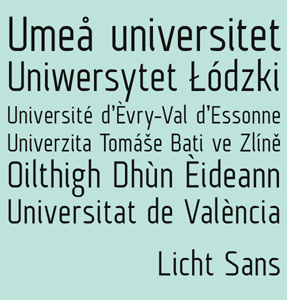 Licht Sans font sample