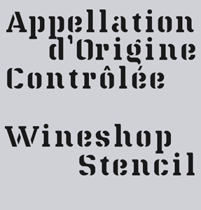 Wineshop Stencil font sample